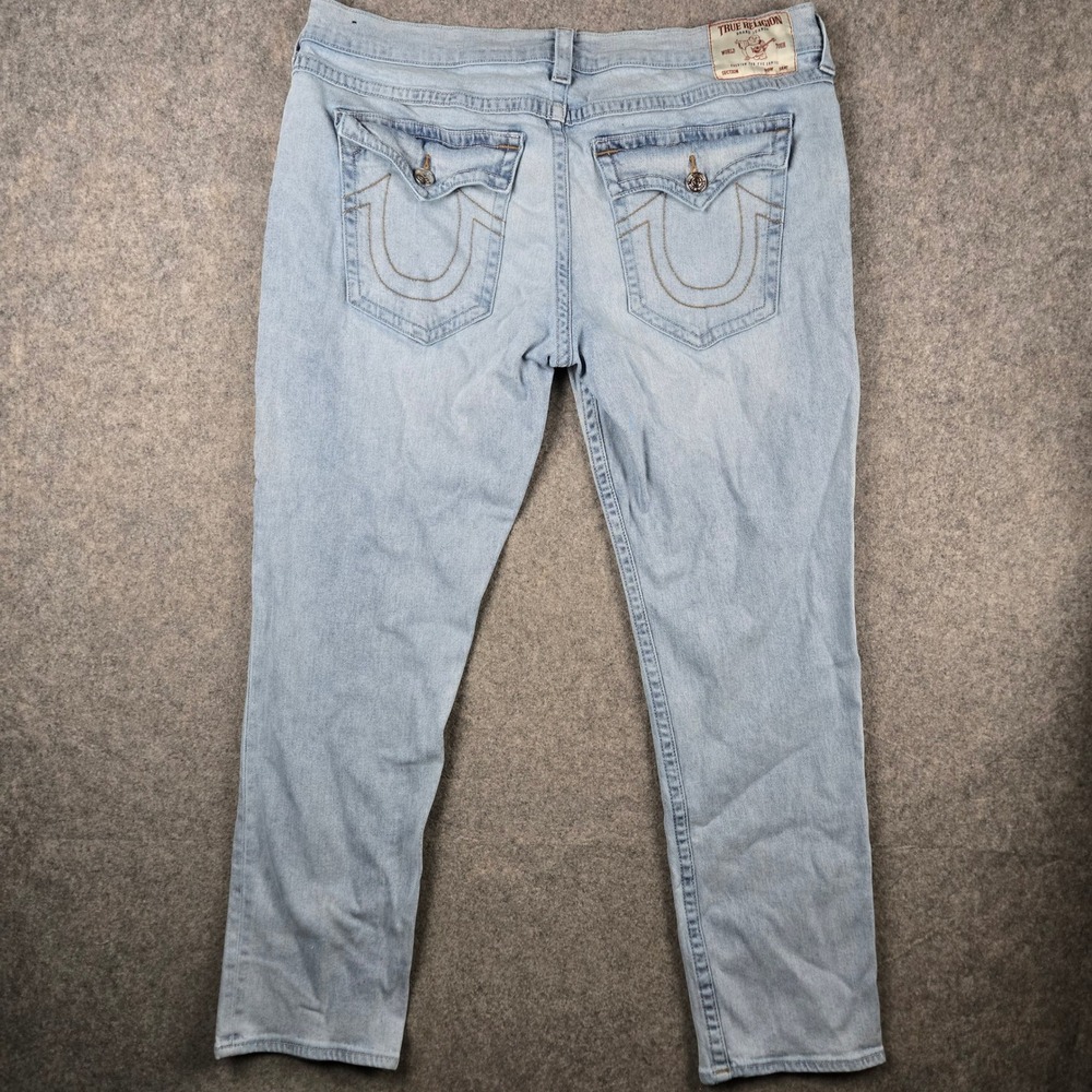 True Religion Rocco Jeans Mens 40 Light Blue Relaxed Skinny Denim Streetwear